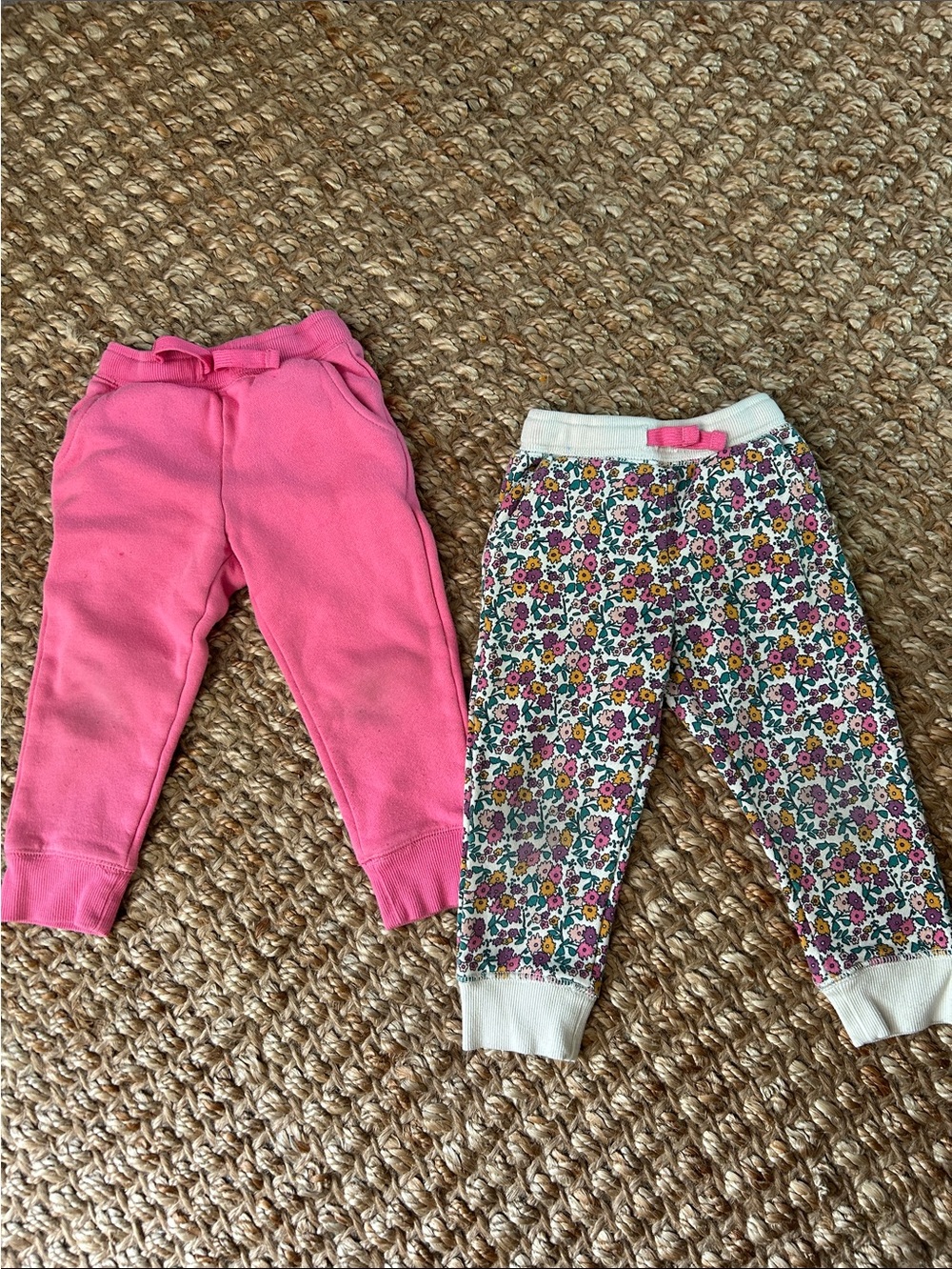 Amazon Essentials Kids Jogger Pants — Pink Solid & Floral Print